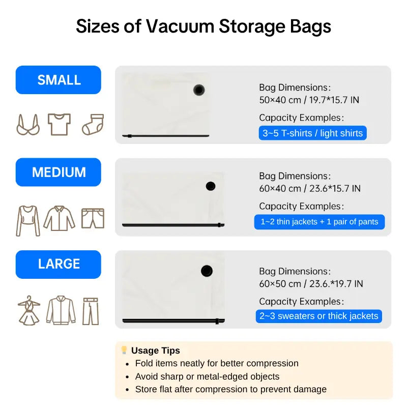Magic Travel Vacuum Compression Storage Bags